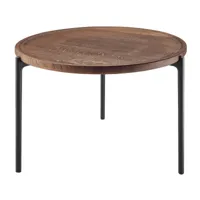 eva solo - table basse savoye ø 60cm - chêne/fumé/h x ø 42x60cm/structure aluminium noir peint par poudrage