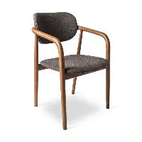 pols potten - chaise avec accoudoirs henry - gris foncé/étoffe/lxhxp 53x80x52,5cm/structure en frêne