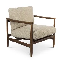 pols potten - chaise longue todd - beige/lxhxp 75x74x74cm/cadre en frêne