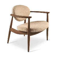 pols potten - chaise longue roundy - beige/lxhxp 73,5x75x66cm/cadre en frêne