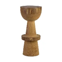 pols potten - tabouret de bar ball bois - cognac/h 74cm x ø 32cm/bois dimb sculpté à la main