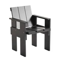 hay - chaise de jardin crate 64cm - noir/laqué à base d'eau/lxpxh 64x57,5x81cm