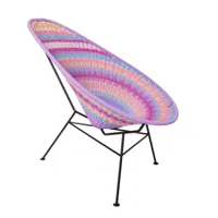 acapulco design - fauteuil oaxaca chair - mexicain violet/rose/assise pvc/structure acier peint par poudrage/lxhxp 70x90x95cm