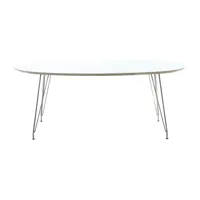 andersen furniture - table extensible dk10 avec piètement en chrome - blanc/stratifié/lxpxh 190x110x72cm/structure chromé