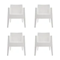 driade - toy - ensemble de 4 fauteuils de jardin - blanc ral 9016/mat/pxhxp 62x78x58cm