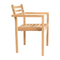 carl hansen - chaise de jardin avec accoudoirs ah502 - teck/non traité/lxhxp 63x81x54.15cm