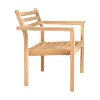 carl hansen - chaise longue de jardin avec accoudoirs ah601 - teck/non traité/lxhxp 83.5x73.5x57.5cm