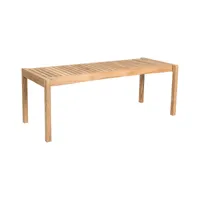 carl hansen - table launge/ banc de jardin ah912 123.5x48.5cm - teck/non traité/lxhxp 123.5x45x48.5cm