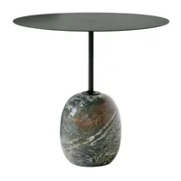 &tradition - table d'appoint plateau acier ovale lato ln9 - vert profond/lxhxp 50x45x40cm/socle marbre verde alpi