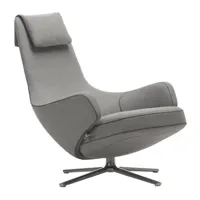 vitra - fauteuil repos - gris caillou/cosy 2 01 (80% laine vierge, 20% polyamide)/étoffe avec couture contrastée/point de croix/housse amovible/struct