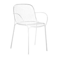 kartell - chaise de jardin avec accoudoirs hiray - blanc/laqué/lxhxp 56x79x55cm