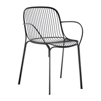 kartell - chaise de jardin avec accoudoirs hiray - noir/laqué/lxhxp 56x79x55cm