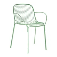 kartell - chaise de jardin avec accoudoirs hiray - vert sauge/laqué/lxhxp 56x79x55cm