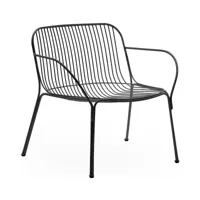 kartell - chaise longue de jardin avec accoudoirs hiray - noir/laqué/lxhxp 73x68x65cm