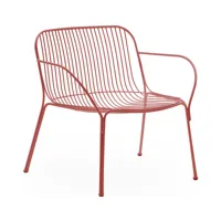 kartell - chaise longue de jardin avec accoudoirs hiray - rouge rouille/laqué/lxhxp 73x68x65cm