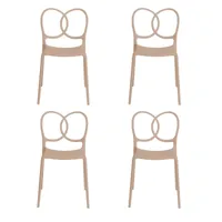 driade - set de 4 chaise de jardin sissi - rose/mat/pxhxp 48x83x57cm