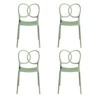 driade - set de 4 chaise de jardin sissi - vert/mat/pxhxp 48x83x57cm