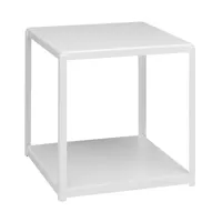 e15 - table d'appoint empilable fk12 fortyforty - blanc/acier revêtu par poudre/pxpxh 40x40x40cm/2x plaque d'insertion amovible 38x38x1,9cm