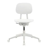 wagner - chaise de bureau avec roulettes s1 - blanc fumé/roulettes doubles de sécurité pour moquette /lxhxp 41x84-96x42cm