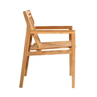 fdb møbler - chaise de jardin avec accoudoirs m1 sammen - nature/huilé/lxhxp 59,6x85,3x64,1cm/profondeur du siège 43,4cm