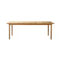 fdb møbler - table de jardin teck massif m2 sammen - nature/huilé/lxhxp 220x75,5x90cm
