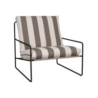 ferm living - fauteuil de jardin desert - chocolat/lxlxh 79x85x78cm/structure noir revêtu par poudre/revêtement hydrofuge et résistant aux uv