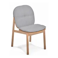 emu - chaise de jardin twins teck avec coussin - teck/gris clair/lxhxp 50x84x62cm