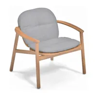 emu - chaise de jardin lounge twins teck avec coussin d'assise/de dossier - teck/gris clair/lxhxp 78x75x72cm