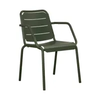 cane-line - chaise de jardin avec accoudoirs copenhagen - vert foncé/revêtu par poudre/lxhxp 59x80x63cm