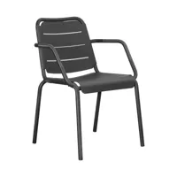 cane-line - chaise de jardin avec accoudoirs copenhagen - gris lave/revêtu par poudre/lxhxp 59x80x63cm