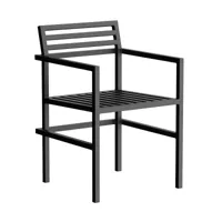 nine - chaise avec accoudoirs 19 outdoors - noir ral 9011/revêtu par poudre/lxhxp 52,5x79,5x54,5cm/testé selon la norme bs en 581