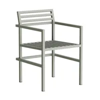 nine - chaise avec accoudoirs 19 outdoors - gris ral 120 70 05/revêtu par poudre/lxhxp 52,5x79,5x54,5cm/testé selon la norme bs en 581