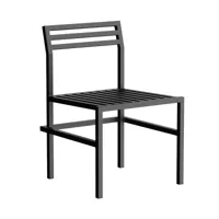 nine - chaise de salle à manger 19 outdoors - noir ral 9011/revêtu par poudre/lxhxp 52,5x79,5x54,5cm/testé selon la norme bs en 581