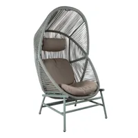 cane-line - fauteuil de jardin hive structure aluminium - vert poussiéreux, taupe/étoffe cane-line airtouch®/assise et structure cane-line weave/lxhxp