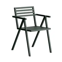 nine - chaise avec accoudoirs empilable 19 outdoors - vert ral 200 20 10/revêtu par poudre/lxhxp 54,5x79,5x60cm/testé selon la norme bs en 581