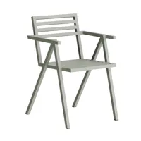 nine - chaise avec accoudoirs empilable 19 outdoors - gris ral 120 70 05/revêtu par poudre/lxhxp 54,5x79,5x60cm/testé selon la norme bs en 581