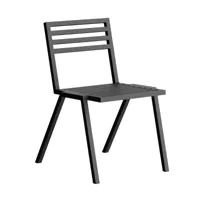 nine - chaise empilable 19 outdoors - noir ral 9011/revêtu par poudre/lxhxp 48,5x79,5x60cm/testé selon la norme bs en 581