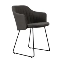 cane-line - chaise de jardin avec accoudoirs choice structure luge - gris foncé/cane-line focus (100% polypropylène)/structure acier revêtu par poudre
