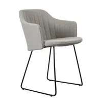 cane-line - chaise de jardin avec accoudoirs choice structure luge - gris clair/cane-line focus (100% polypropylène)/structure acier revêtu par poudre