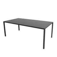 cane-line - table de jardin pure 200x100cm - noir/plateau de table en céramique/structure en aluminium gris lave/lxlxh 200x100x73cm