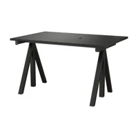 string - bureau string works noir 120x78cm - noir/plateau de table mdf laqué/lxlxh 120x78x71.5cm/structure acier revêtu par poudre noir ral 9005