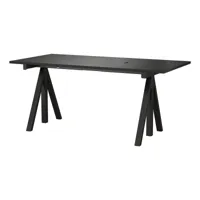 string - bureau string works noir 160x78cm - noir/plateau de table mdf laqué/lxlxh 160x78x71.5cm/structure acier revêtu par poudre noir ral 9005