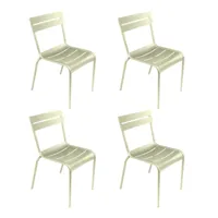 fermob - set de 4 chaises de jardin luxembourg - vert tilleul/texturé brillant/lxhxp 52x88x57cm/résistant aux uv/pliable