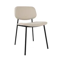studio zondag - chaise daily - roux/camira main line flax/lxlxh 50x54x81cm/profondeur d'assise 44cm/avec patins en plastique