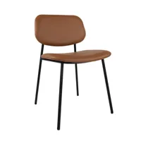 studio zondag - chaise daily - marron/camira main line flax/lxlxh 50x54x81cm/profondeur d'assise 44cm/avec patins en plastique