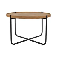 studio zondag - table d'appoint licht - chêne/huilé/h x ø 38x61cm/structure revêtu par poudre noir