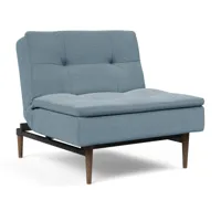 innovation - fauteuil dublexo styletto bois foncé - indigo/tissu 558 soft indigo/structure acier noire/pieds de bois foncé