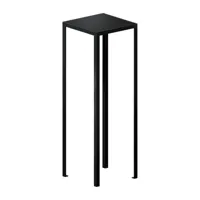 zeus - table console slim h 120cm - noir/plateau de table linoléum/lxlxh 40x40x120cm/structure acier noir cuivre