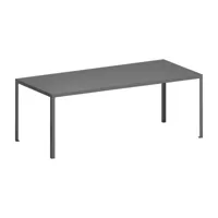 zeus - table de jardin tavolo 200x90cm - gunmetal/laqué époxy/lxpxh 200x90x74cm