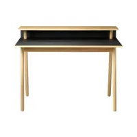 fdb møbler - bureau c68 nørrebro - nature/noir/laqué chêne/lxlxh 118x69,4x88,7cm/bureau h 75cm/surface en linoléum